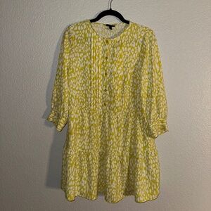 Who What Wear Neon Green Leopard Print Midi Dress Size Small Women's
